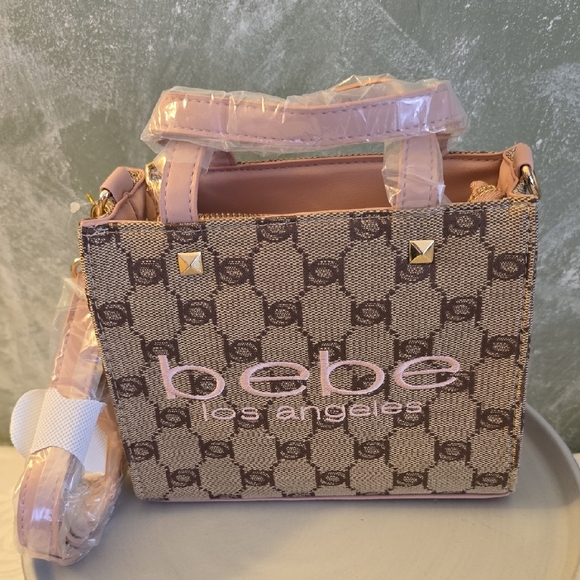bebe Handbags - bebe Talulla Mini Satchel Blush  Monogram Logo Crossbody Shoulder Bag NWT